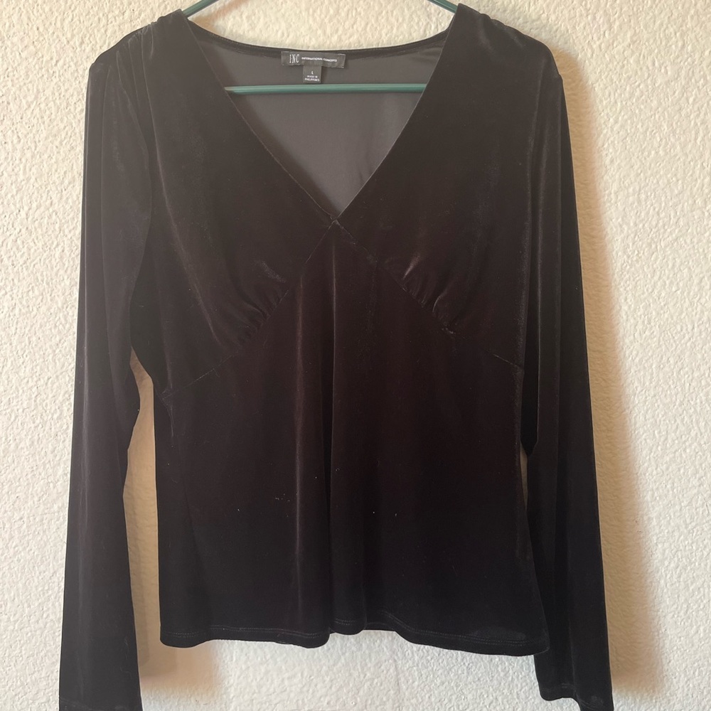 International Concepts Velvet long Sleeve Top